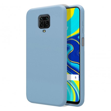 Funda Silicona Líquida Ultra Suave para Xiaomi Redmi Note 9S / Note 9 Pro color Azul Celeste