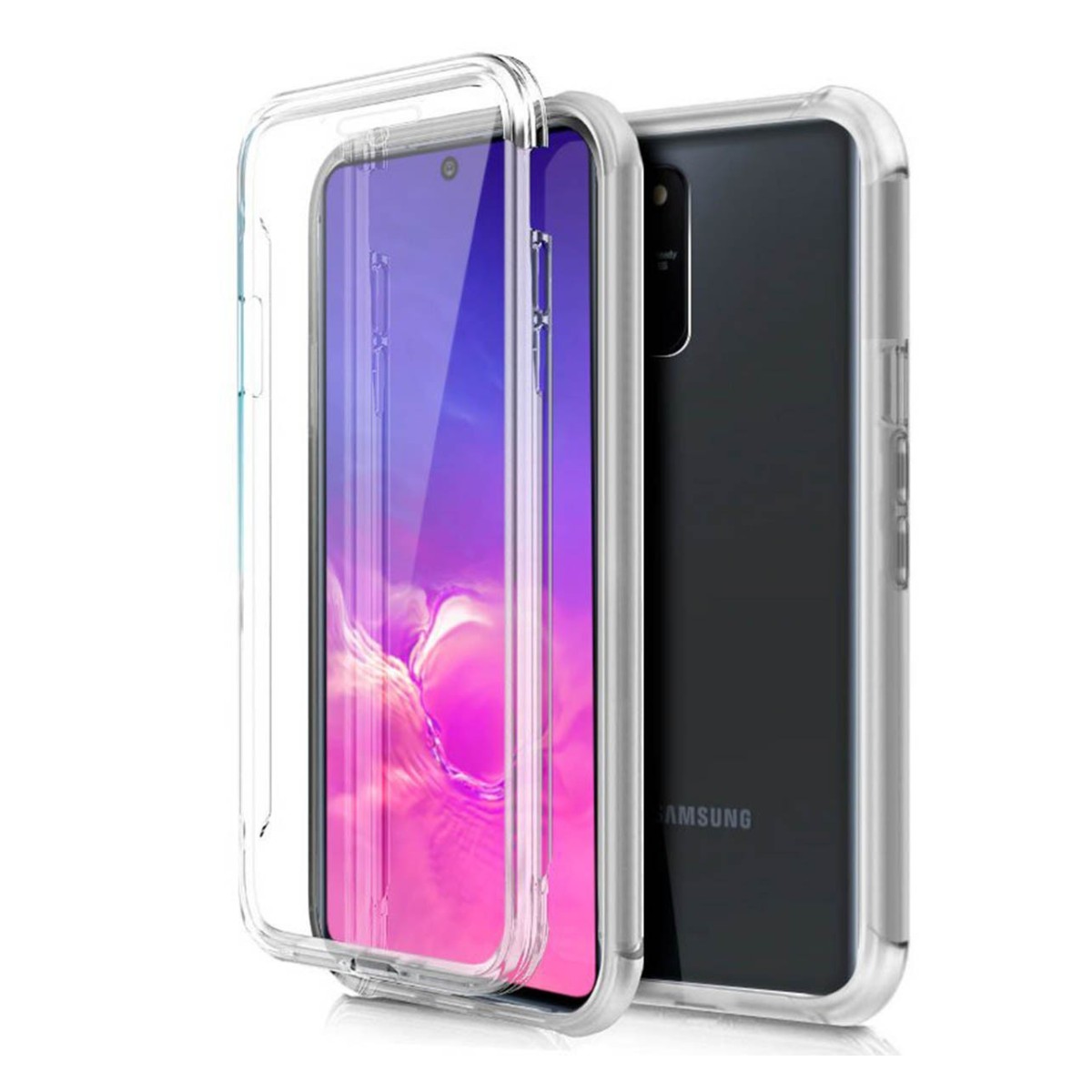 Funda Completa Transparente Pc + Tpu Full Body 360 para Samsung Galaxy S10 Lite