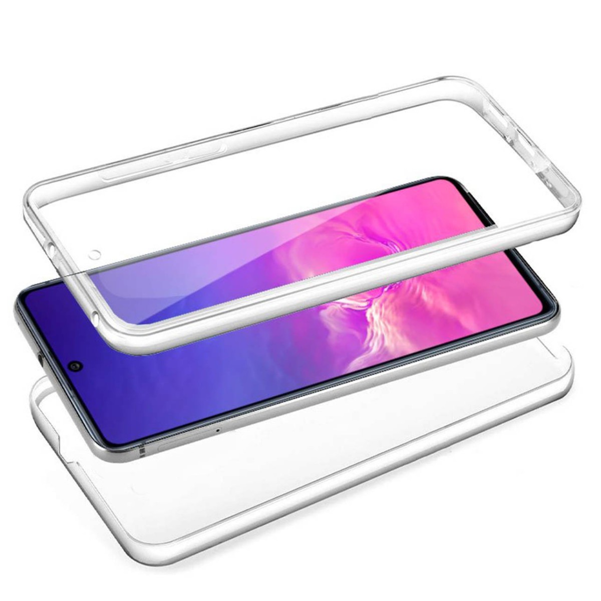 Funda Completa Transparente Pc + Tpu Full Body 360 para Samsung Galaxy S10 Lite