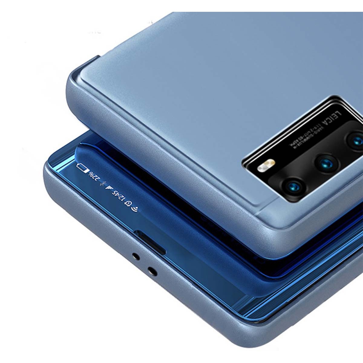 Funda Flip Cover Clear View para Huawei P40 color Azul