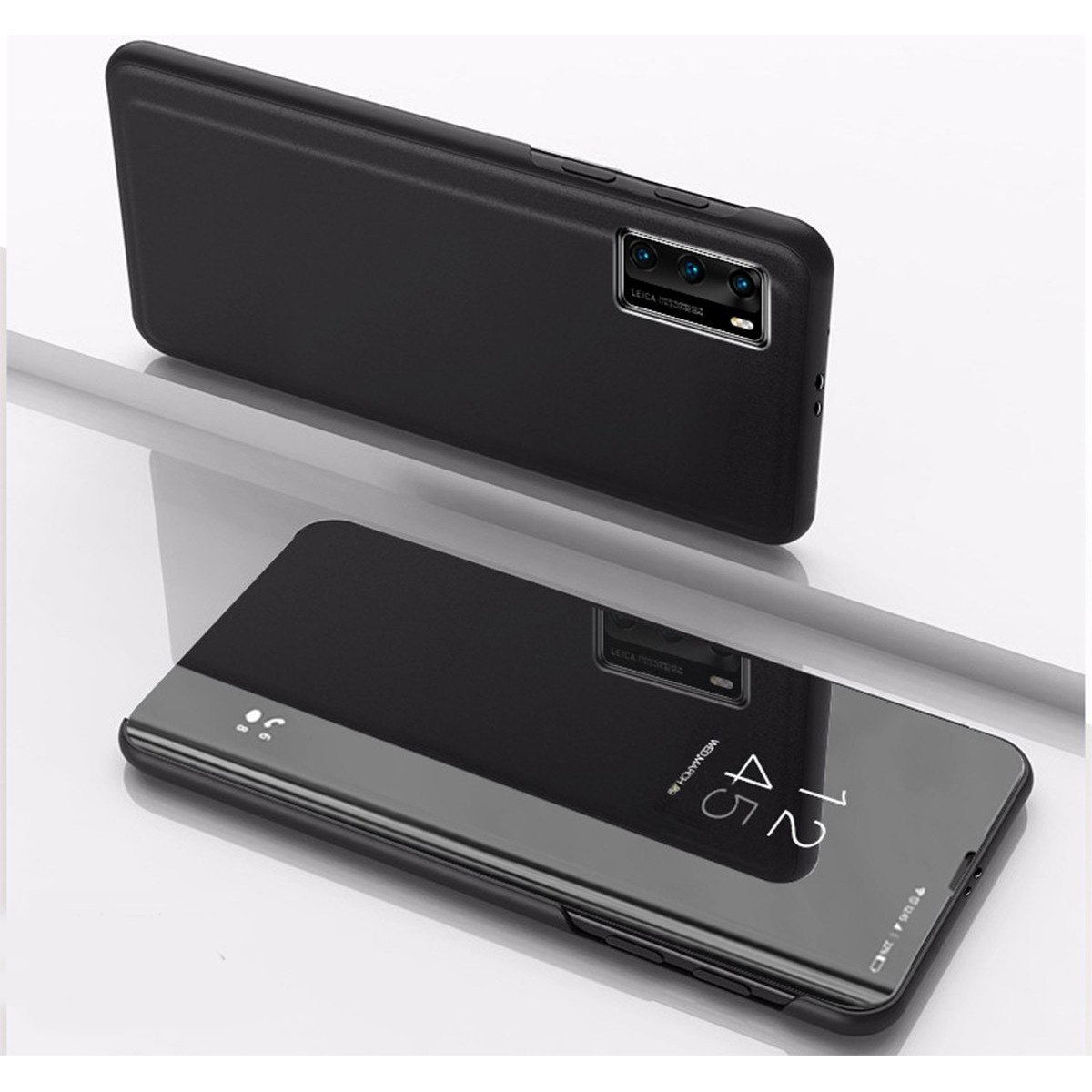 Funda Flip Cover Clear View para Huawei P40 color Negra