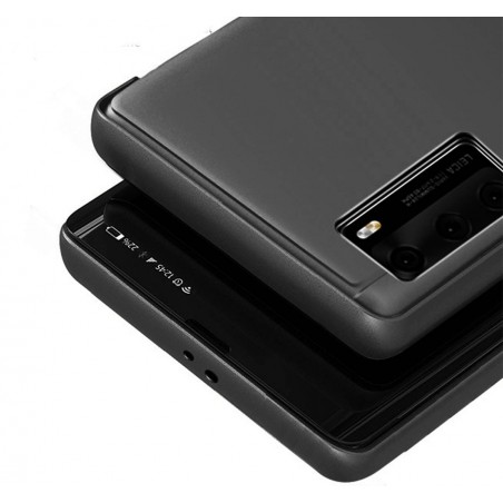 Funda Flip Cover Clear View para Huawei P40 color Negra