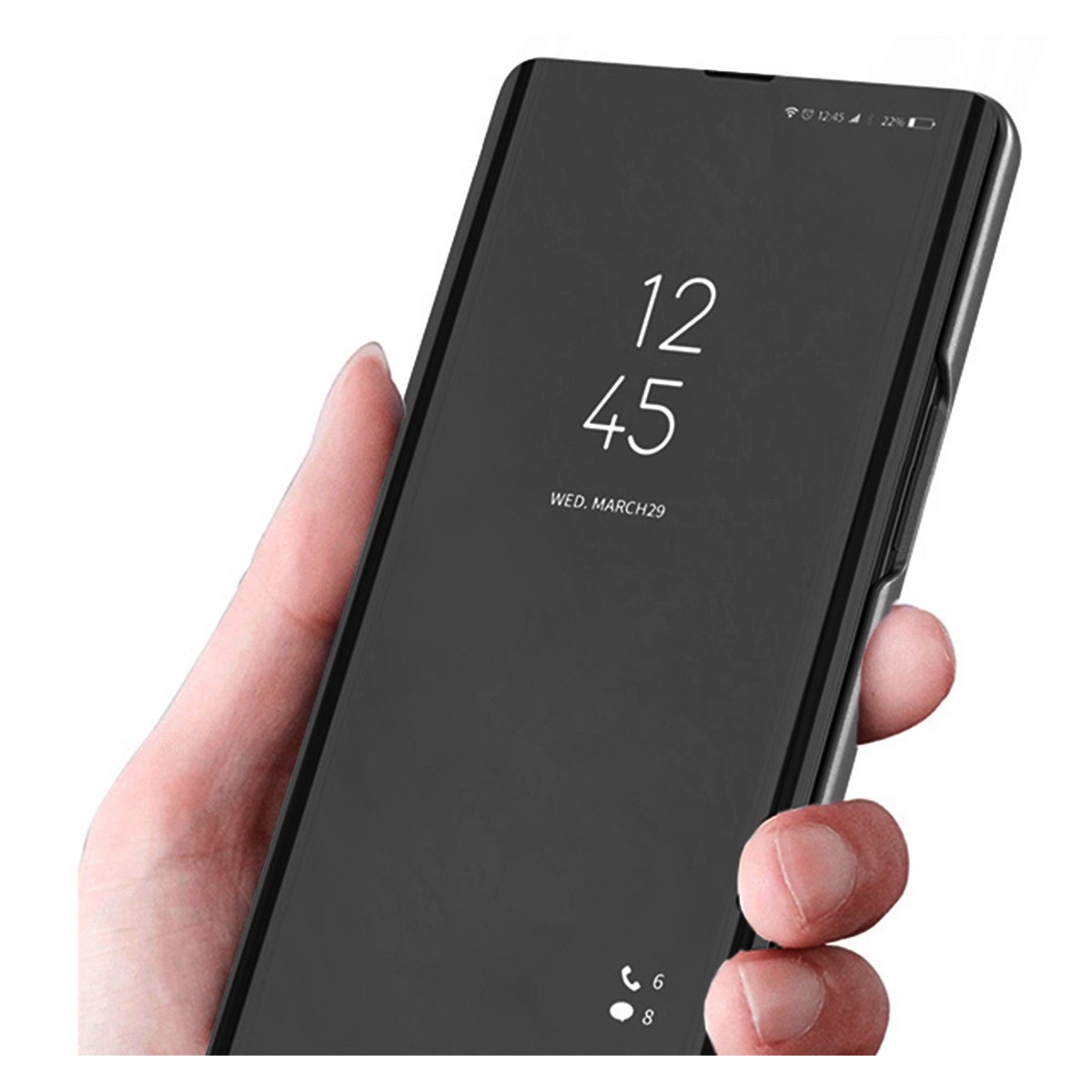 Funda Flip Cover Clear View para Huawei P40 color Negra