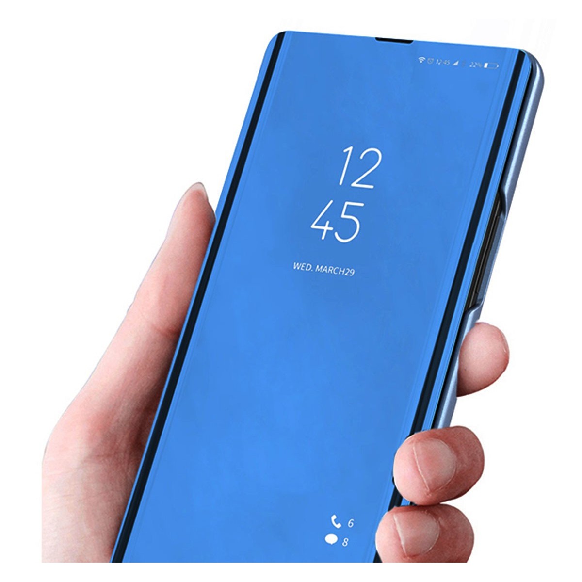 Funda Flip Cover Clear View para Huawei P40 Pro color Azul