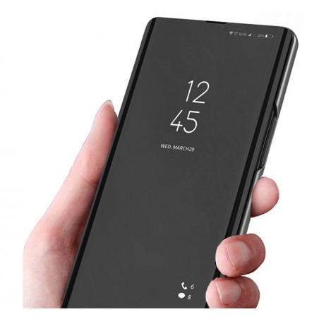 Funda Flip Cover Clear View para Huawei P40 Pro color Negro