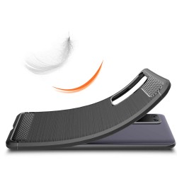 Funda Gel Tpu Tipo Carbon Negra para Huawei P40 2