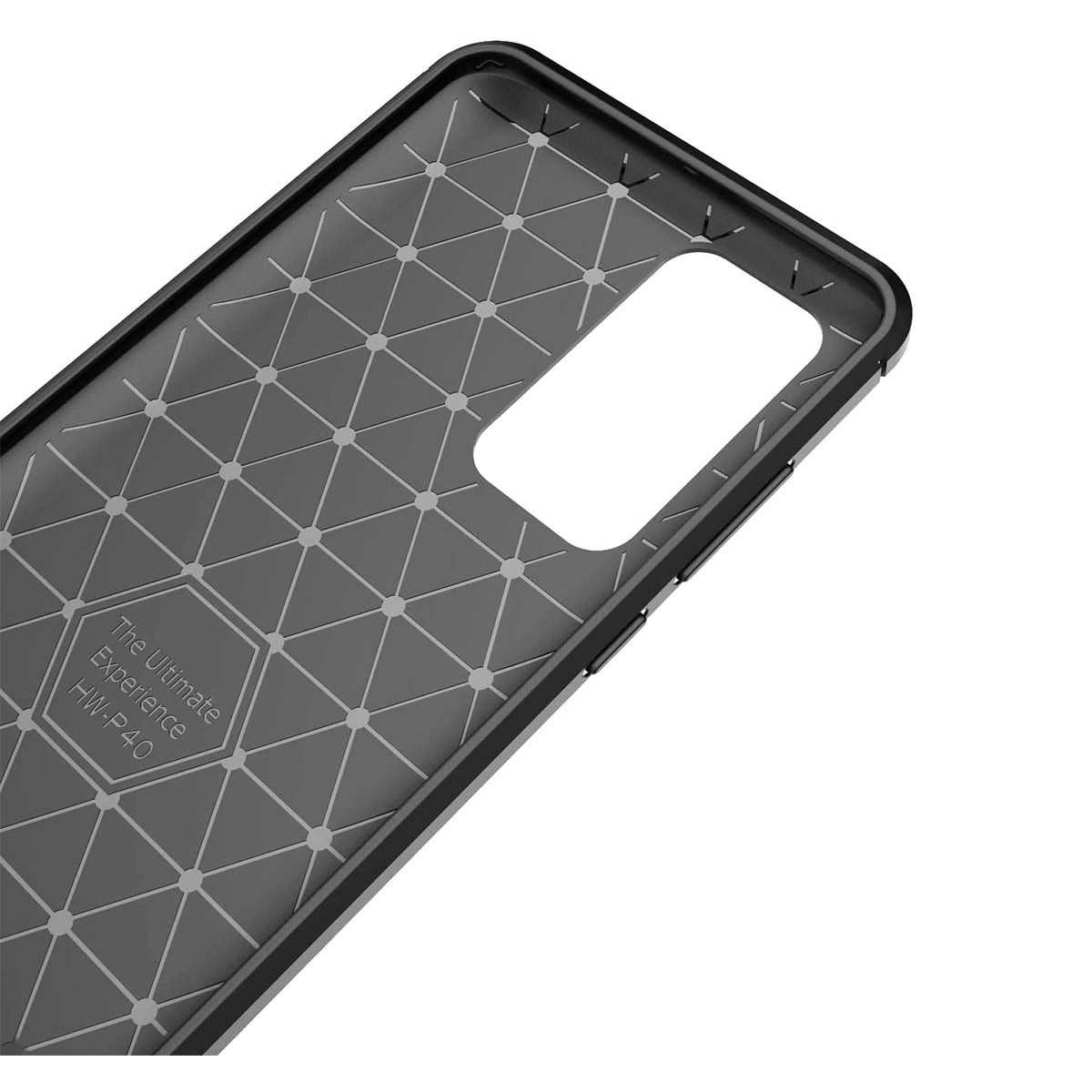 Funda Gel Tpu Tipo Carbon Negra para Huawei P40