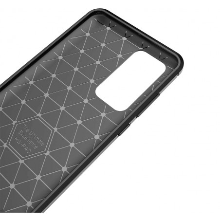 Funda Gel Tpu Tipo Carbon Negra para Huawei P40