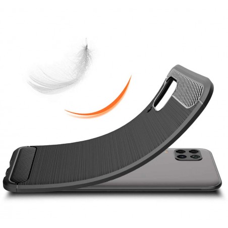 Funda Gel Tpu Tipo Carbon Negra para Huawei P40 Lite