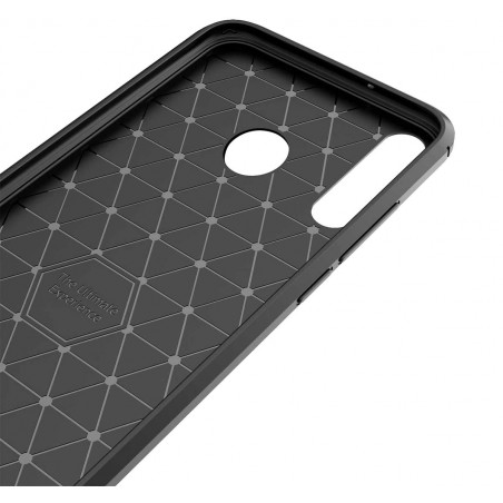 Funda Gel Tpu Tipo Carbon Negra para Huawei P40 Lite E