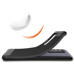 Funda Gel Tpu Tipo Carbon Negra para Huawei P40 Pro 2