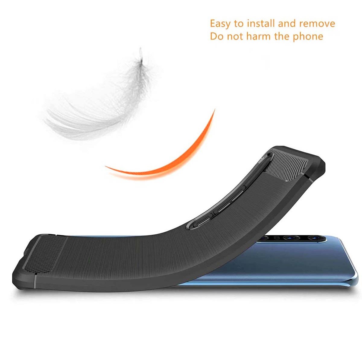 Funda Gel Tpu Tipo Carbon Negra para Xiaomi Mi 10 / Mi 10 Pro