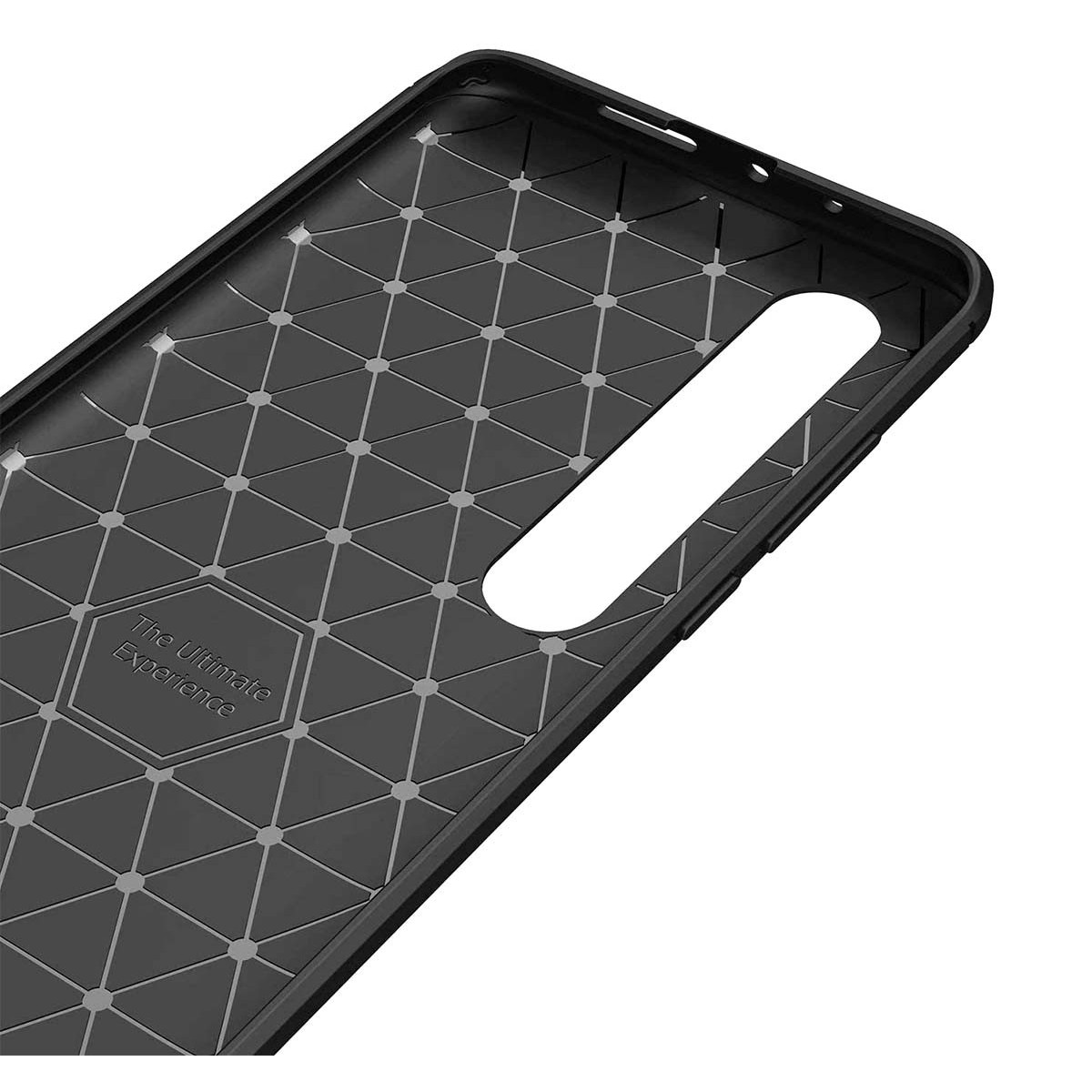 Funda Gel Tpu Tipo Carbon Negra para Xiaomi Mi 10 / Mi 10 Pro