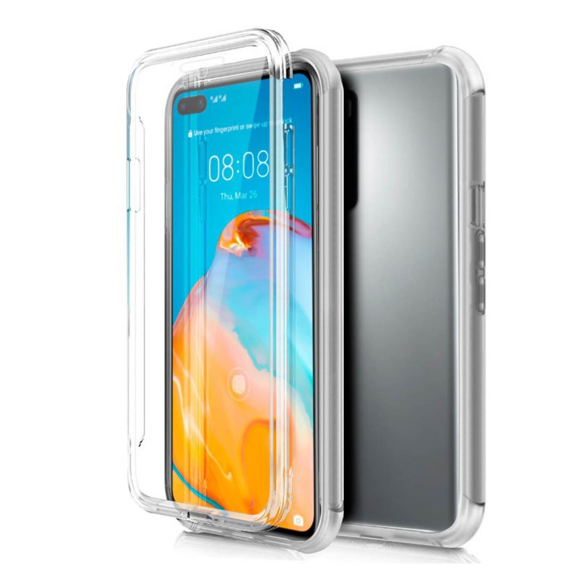 Funda Completa Transparente Pc + Tpu Full Body 360 para Huawei P40