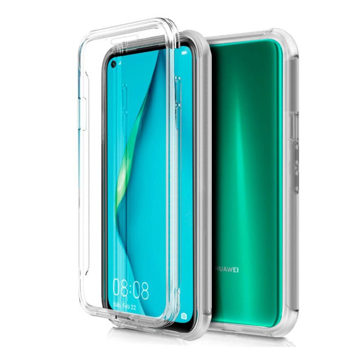 Funda Completa Transparente Pc + Tpu Full Body 360 para Huawei P40 Lite