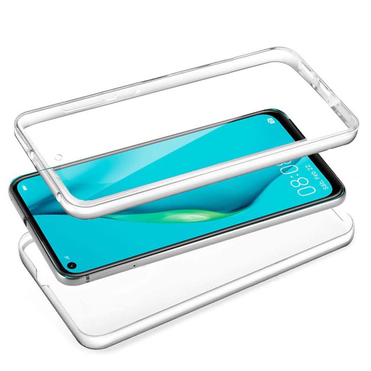 Funda Completa Transparente Pc + Tpu Full Body 360 para Huawei P40 Lite