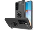 Funda Magnetica Soporte con Anillo Giratorio 360 para Huawei P40 Negra