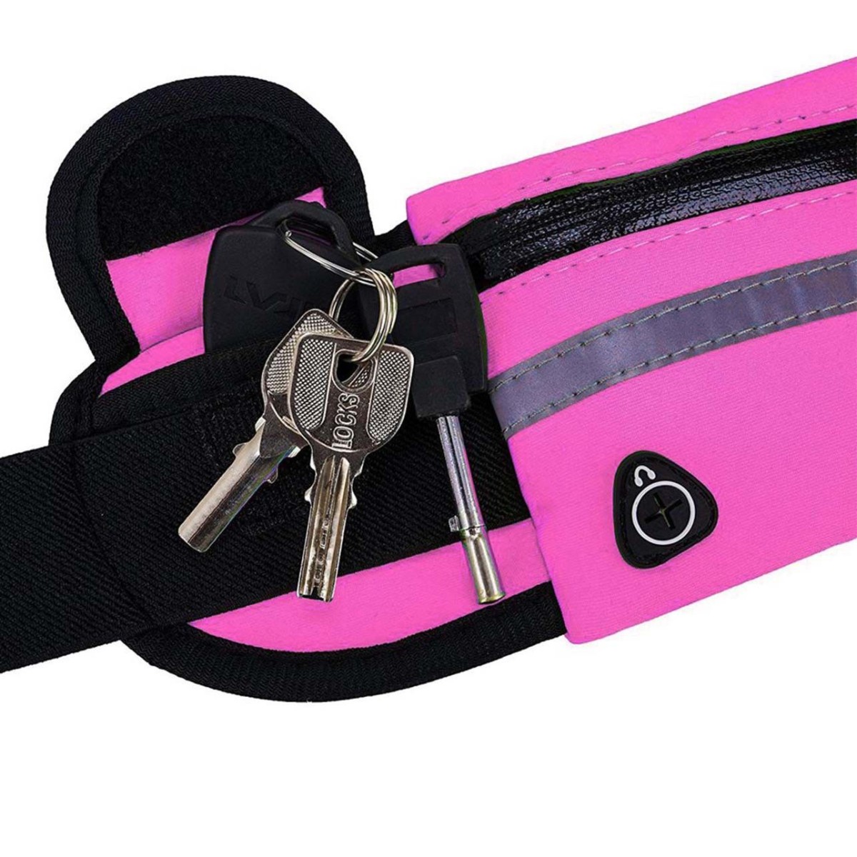 Cinturón Riñonera Deportivo con Bolsillos y Soporte para Botella color Rosa