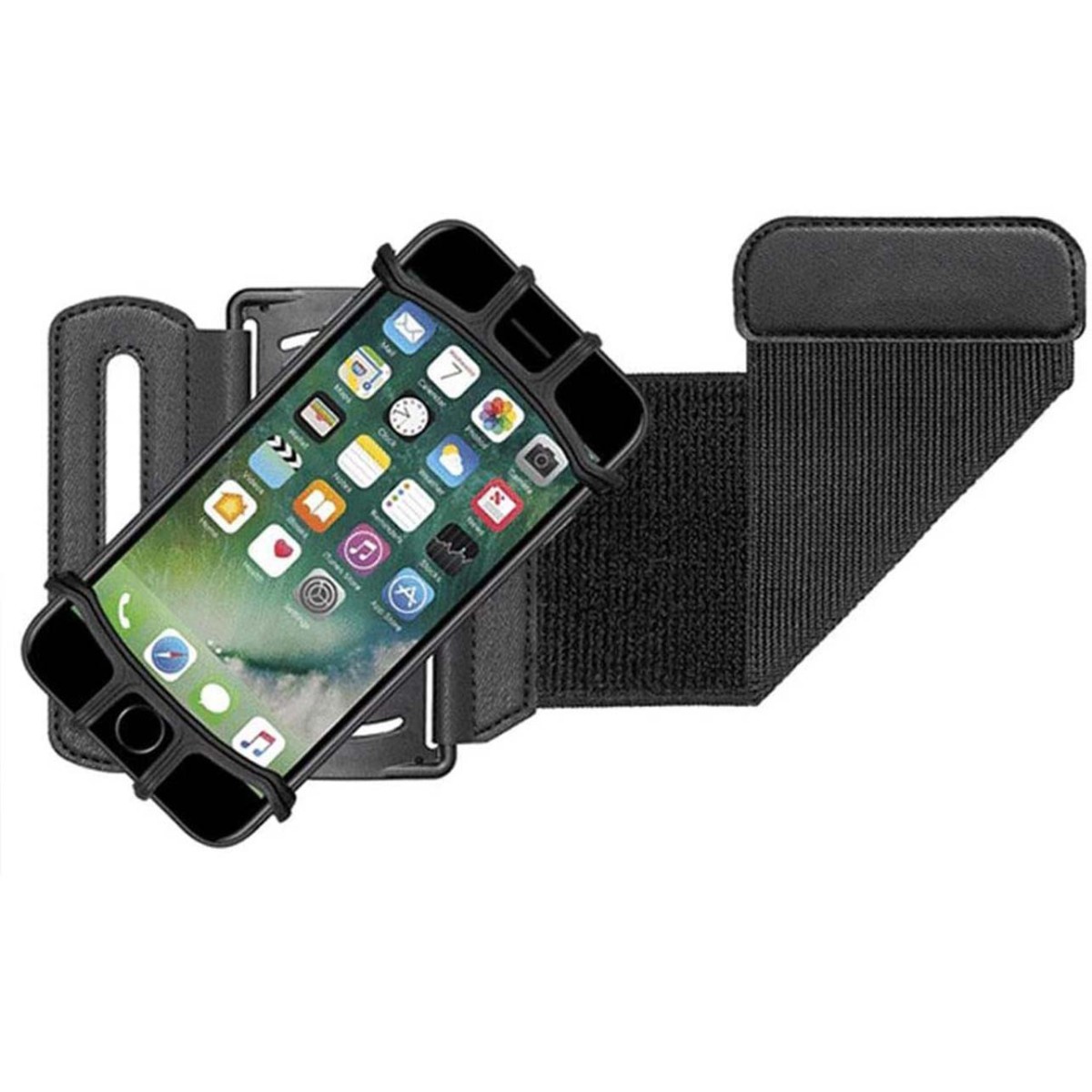 Pulsera Deportiva color Negra con Brazalete Universal Giratorio para Teléfono