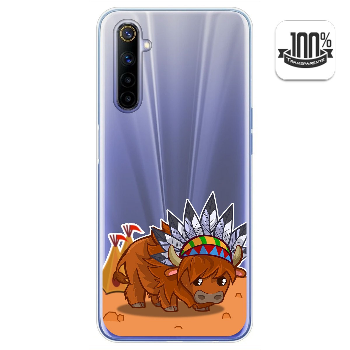Funda Gel Transparente para Realme 6 diseño Bufalo Dibujos
