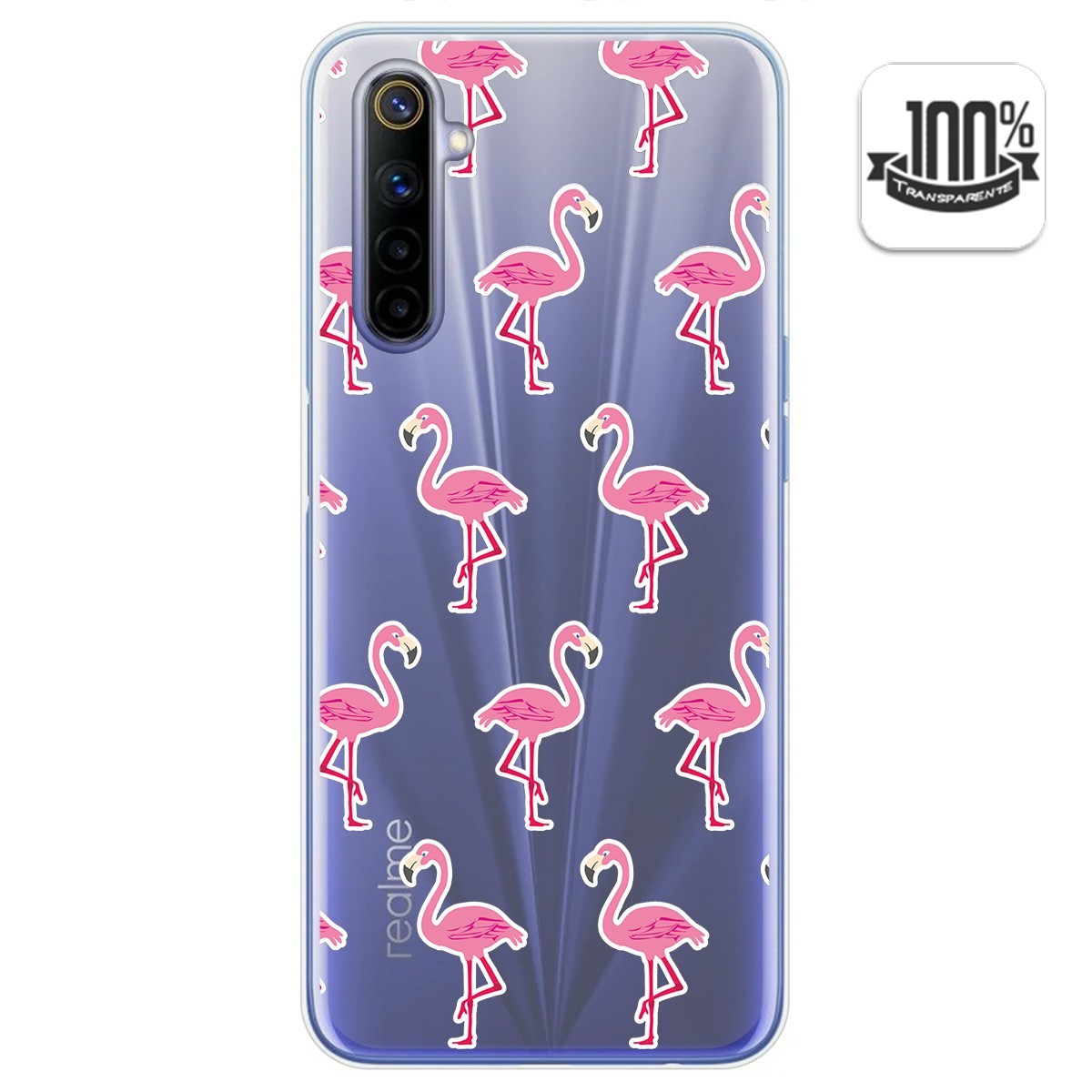 Funda Gel Transparente para Realme 6 diseño Flamenco Dibujos