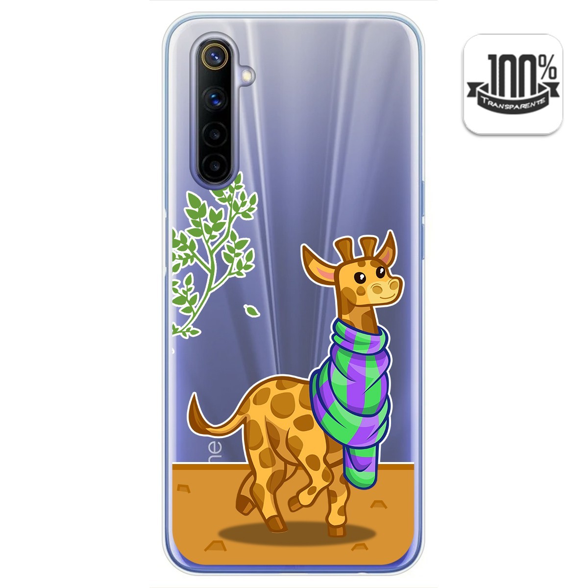 Funda Gel Transparente para Realme 6 diseño Jirafa Dibujos