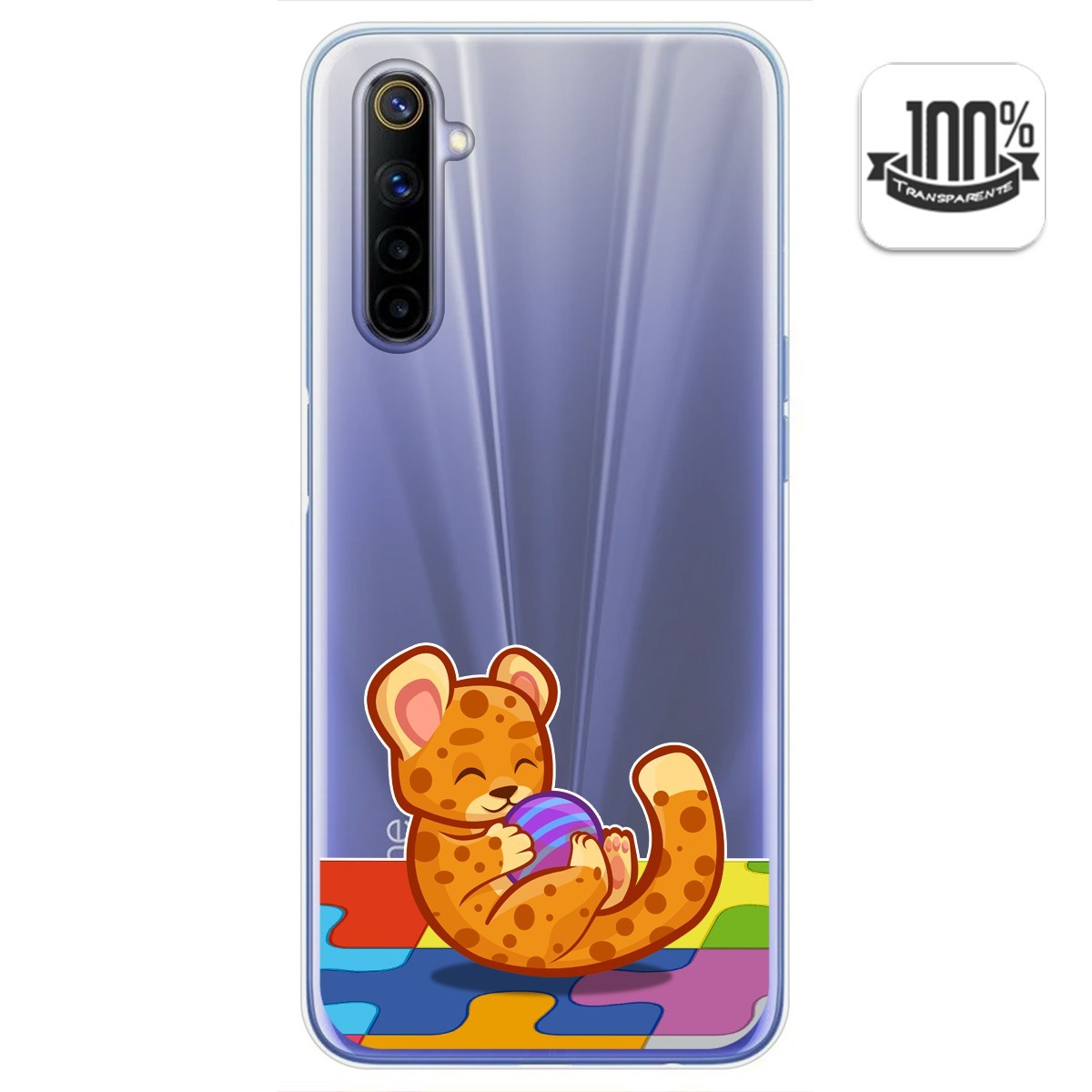 Funda Gel Transparente para Realme 6 diseño Leopardo Dibujos