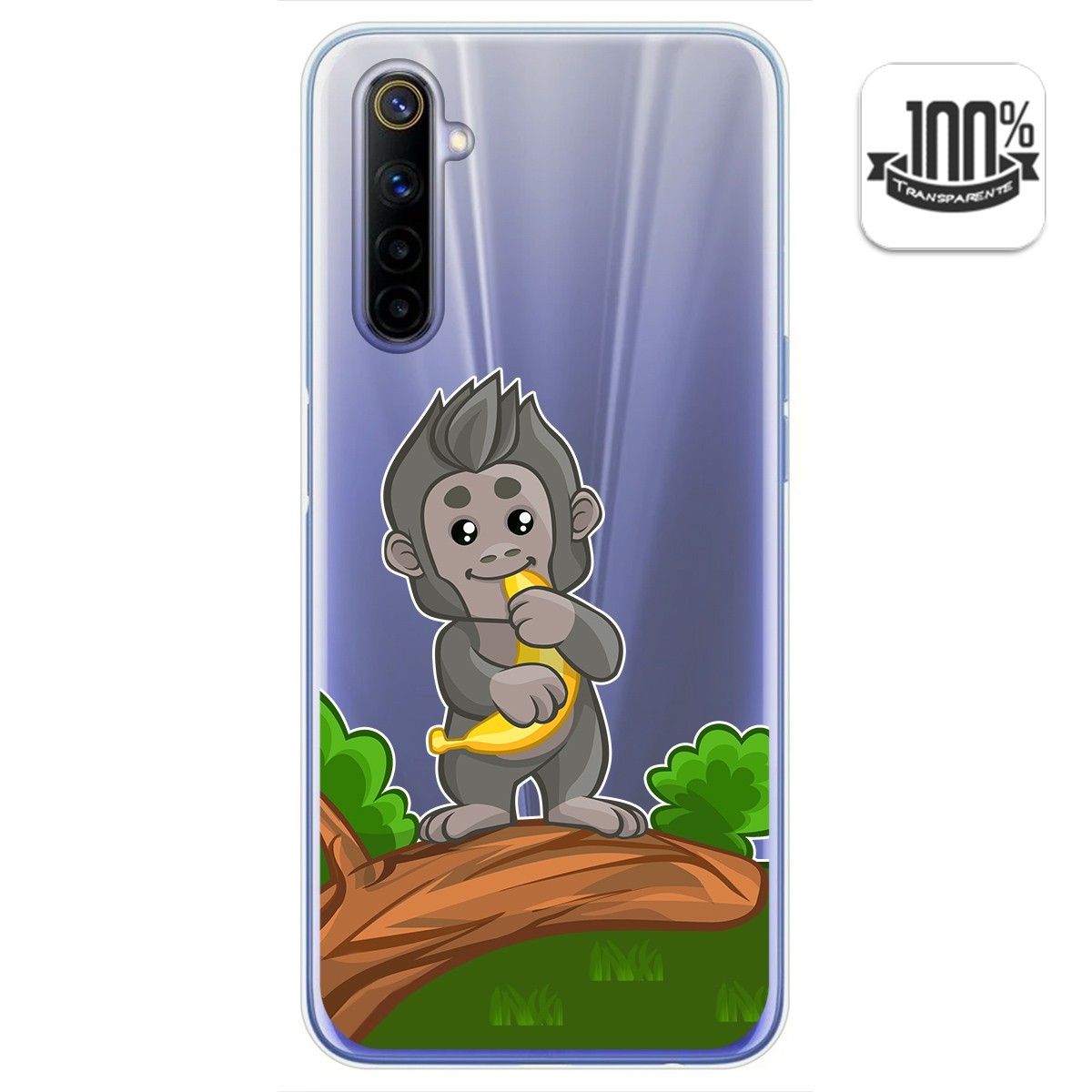 Funda Gel Transparente para Realme 6 diseño Mono Dibujos