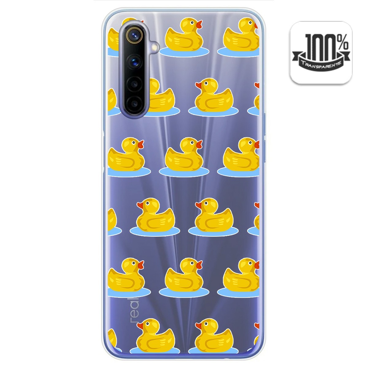 Funda Gel Transparente para Realme 6 diseño Pato Dibujos