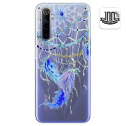 Funda Gel Transparente para Realme 6 diseño Plumas Dibujos