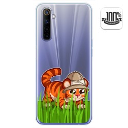 Funda Gel Transparente para Realme 6 diseño Tigre Dibujos