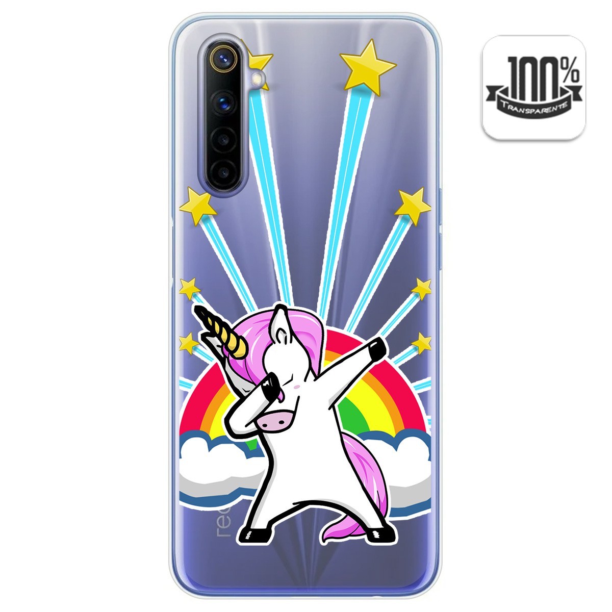 Funda Gel Transparente para Realme 6 diseño Unicornio Dibujos