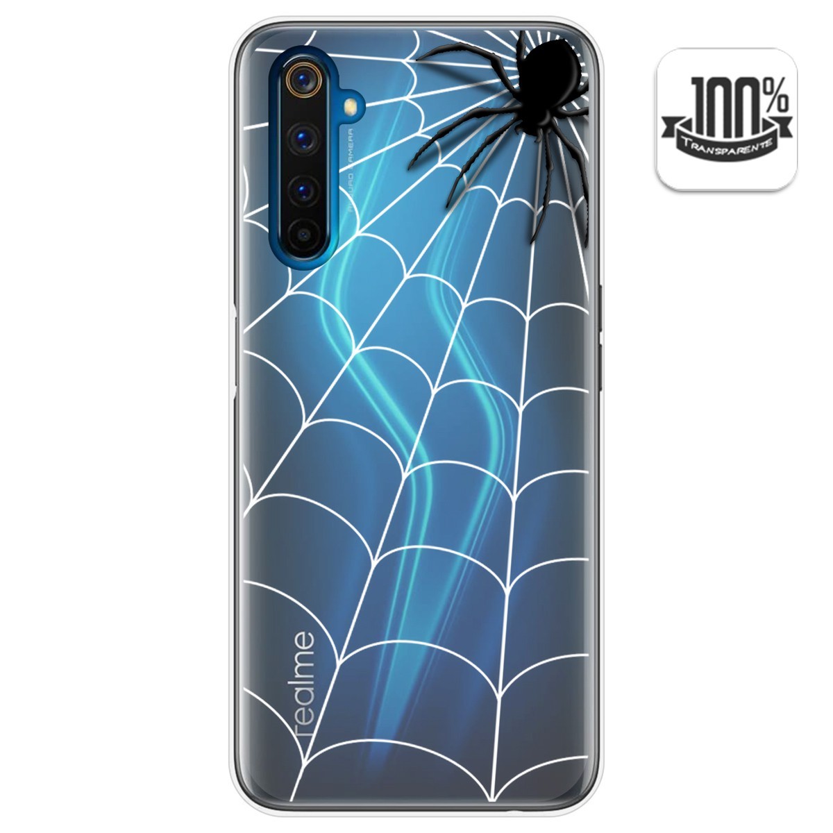Funda Gel Transparente para Realme 6 Pro diseño Araña Dibujos