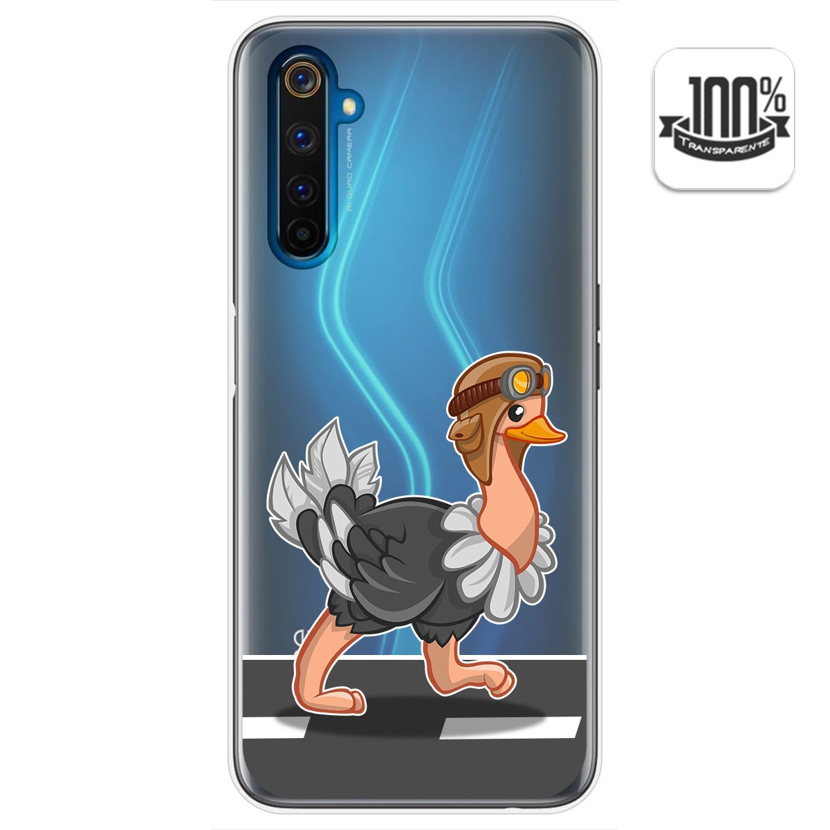 Funda Gel Transparente para Realme 6 Pro diseño Avestruz Dibujos