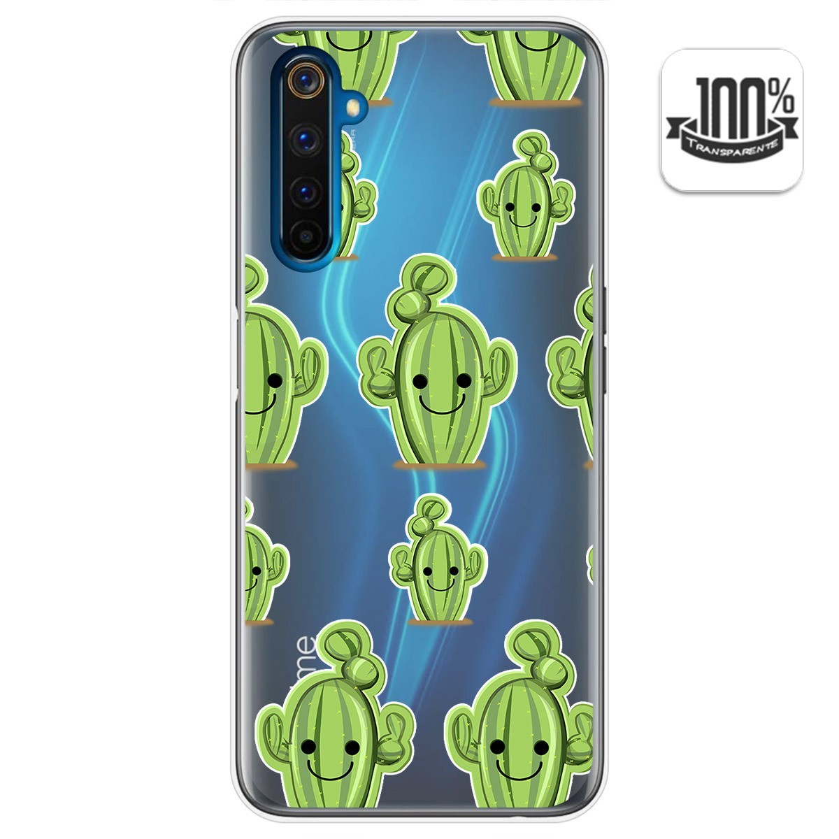 Funda Gel Transparente para Realme 6 Pro diseño Cactus Dibujos
