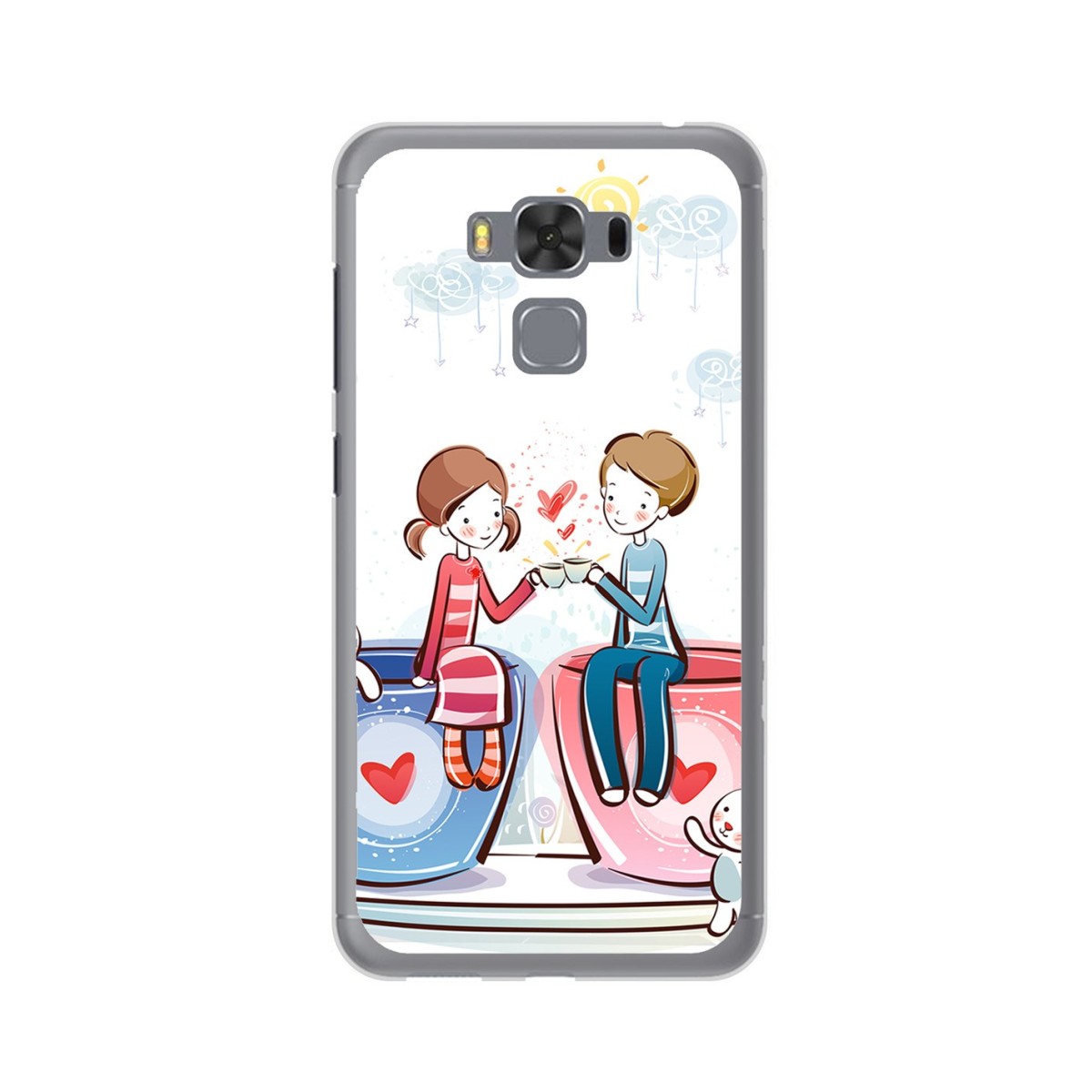 Funda Gel Tpu para Asus Zenfone 3 Max 5.5" Zc553Kl Diseño Cafe Dibujos
