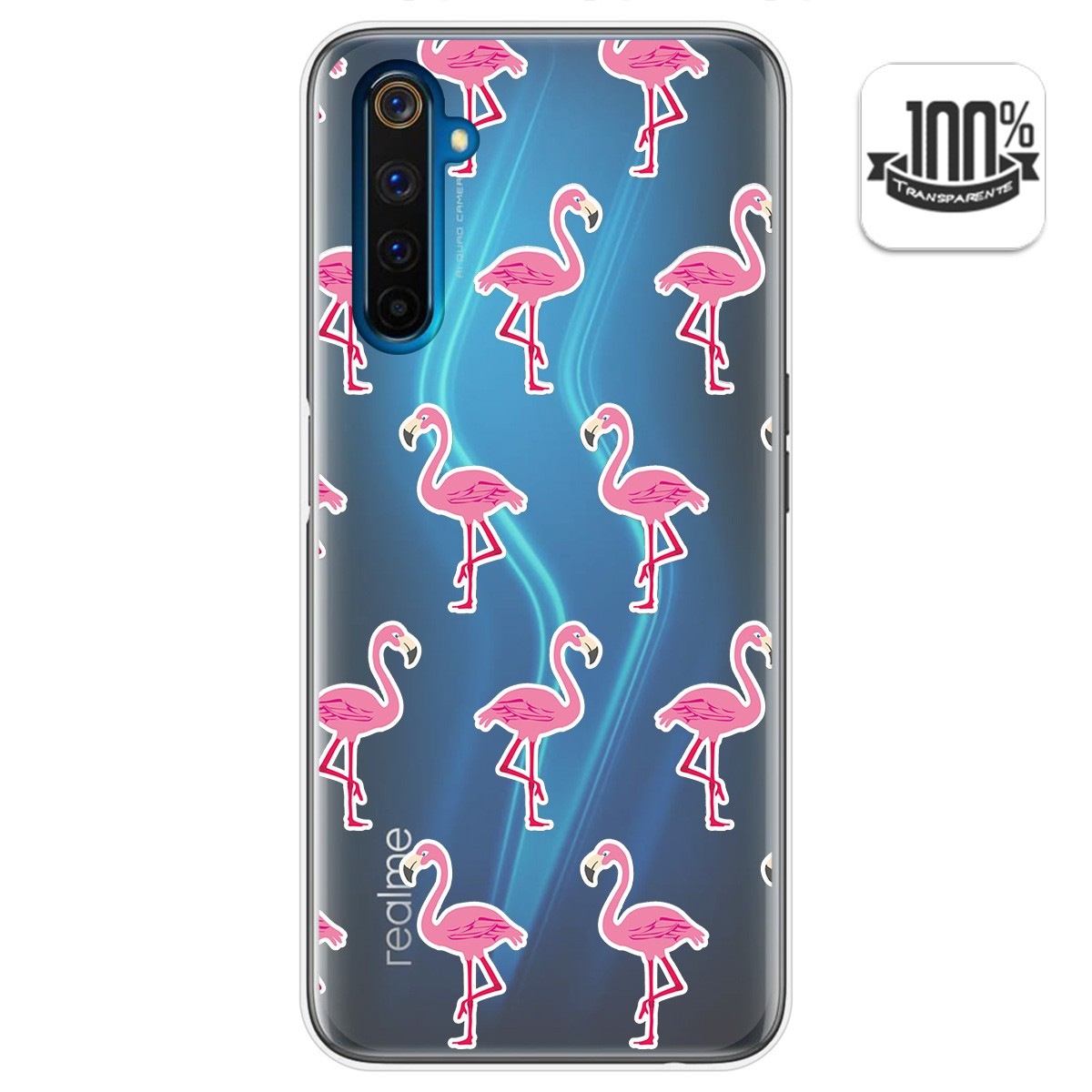 Funda Gel Transparente para Realme 6 Pro diseño Flamenco Dibujos