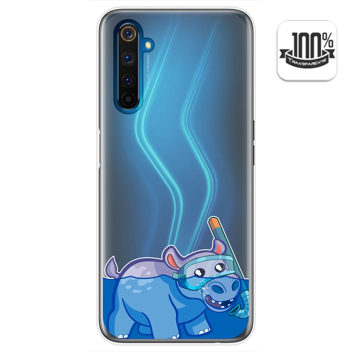 Funda Gel Transparente para Realme 6 Pro diseño Hipo Dibujos