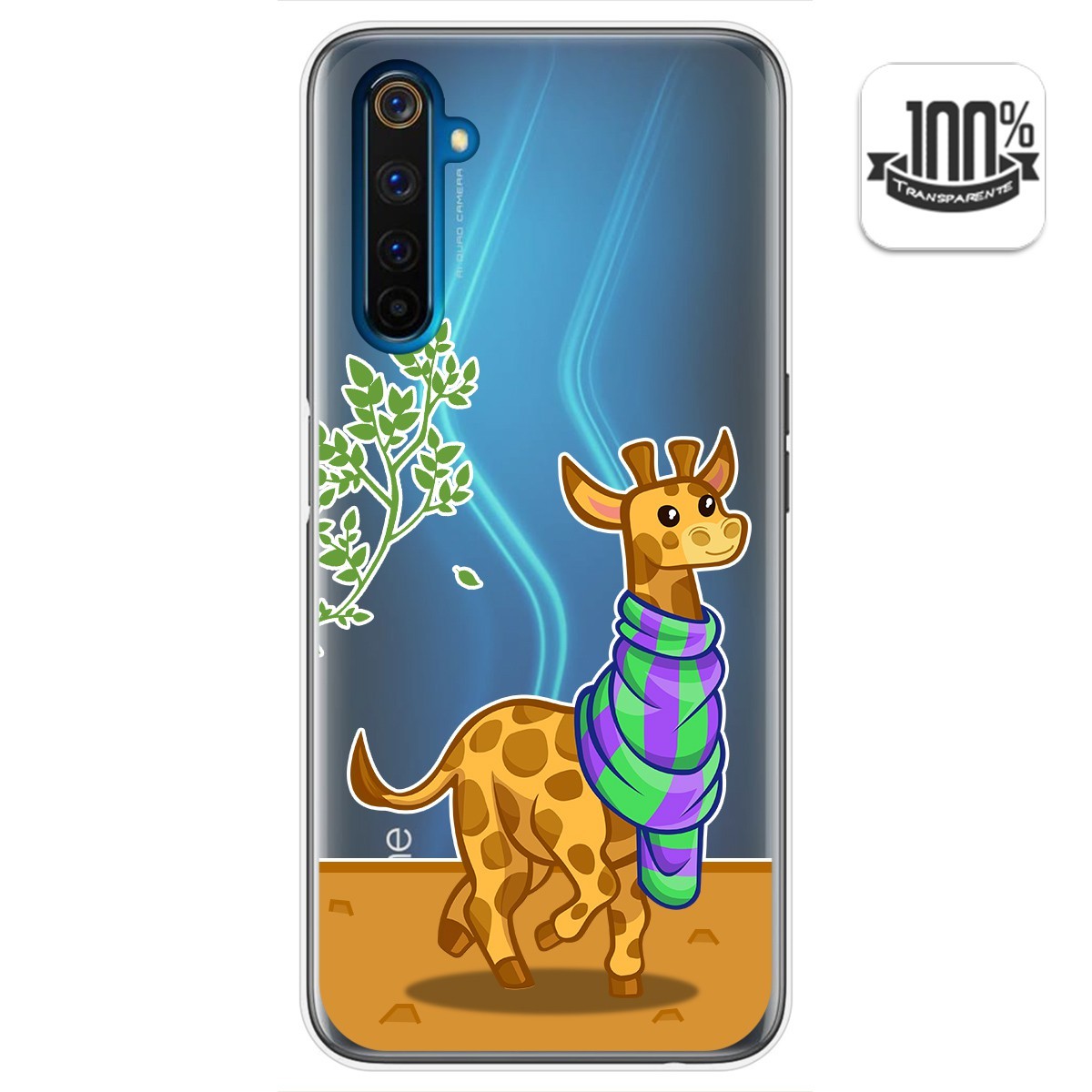 Funda Gel Transparente para Realme 6 Pro diseño Jirafa Dibujos