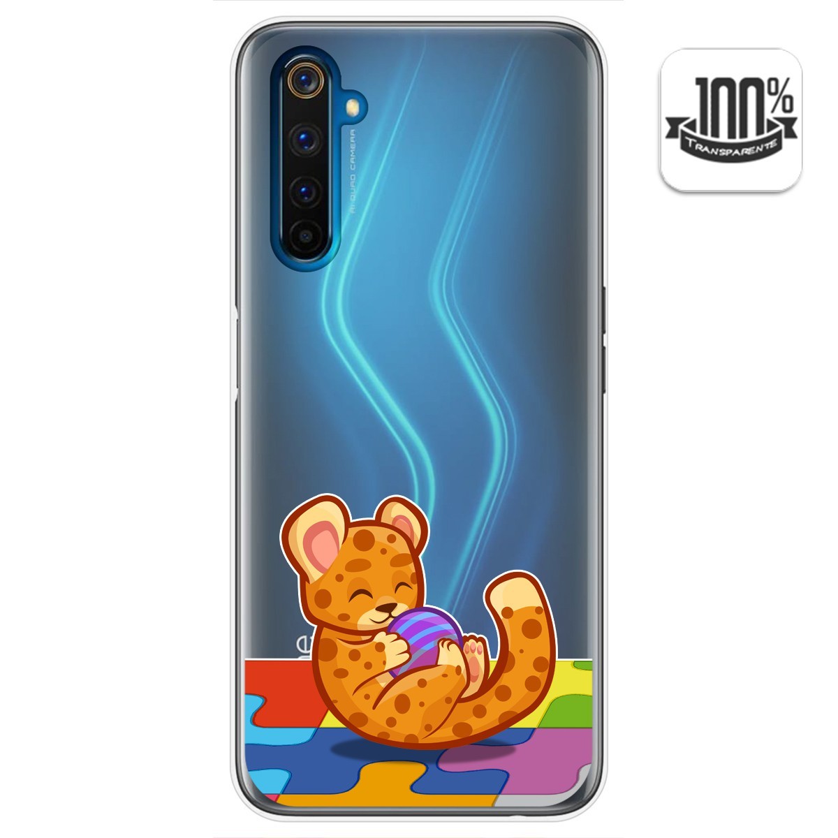 Funda Gel Transparente para Realme 6 Pro diseño Leopardo Dibujos