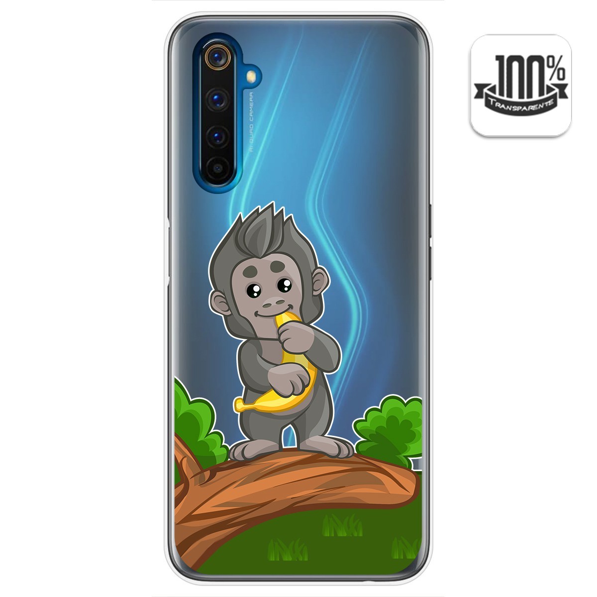 Funda Gel Transparente para Realme 6 Pro diseño Mono Dibujos