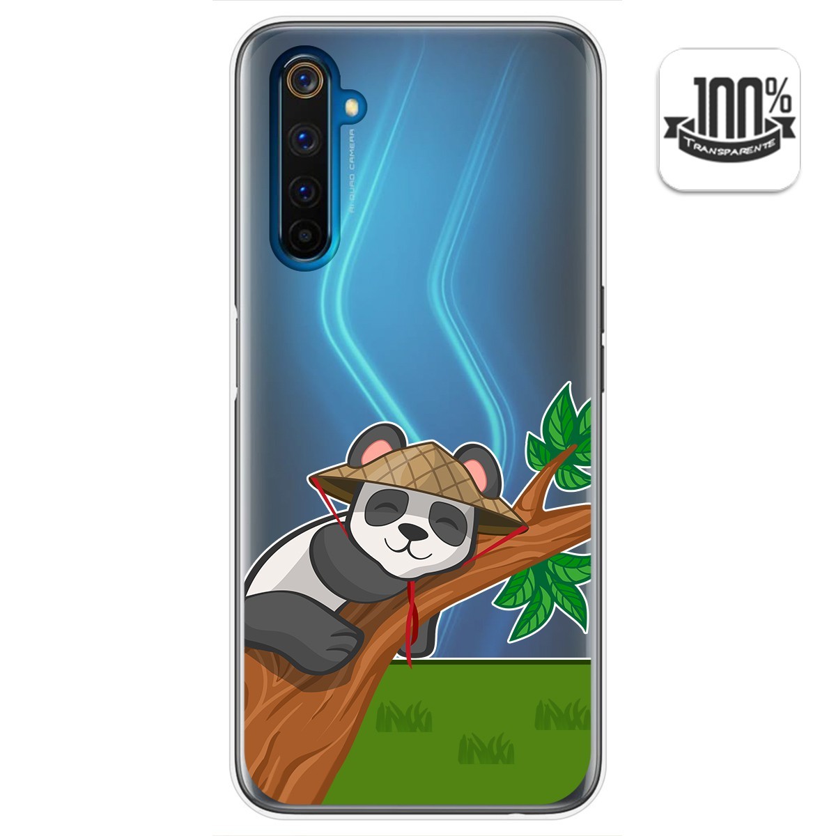 Funda Gel Transparente para Realme 6 Pro diseño Panda Dibujos