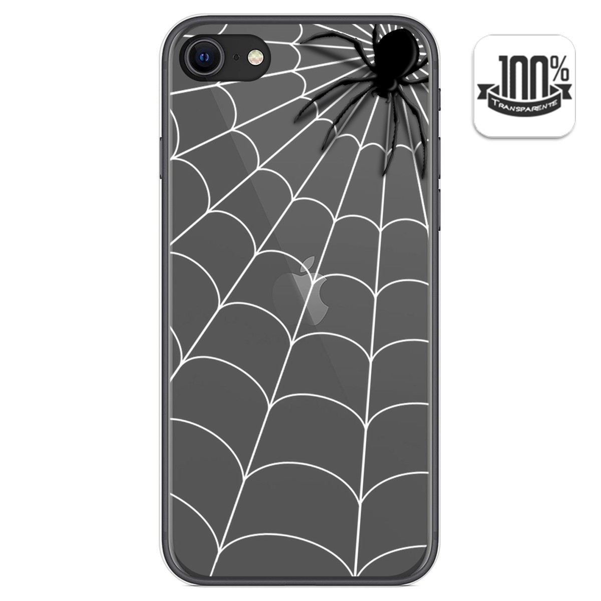 Funda Gel Transparente para Iphone SE 2020 diseño Araña Dibujos
