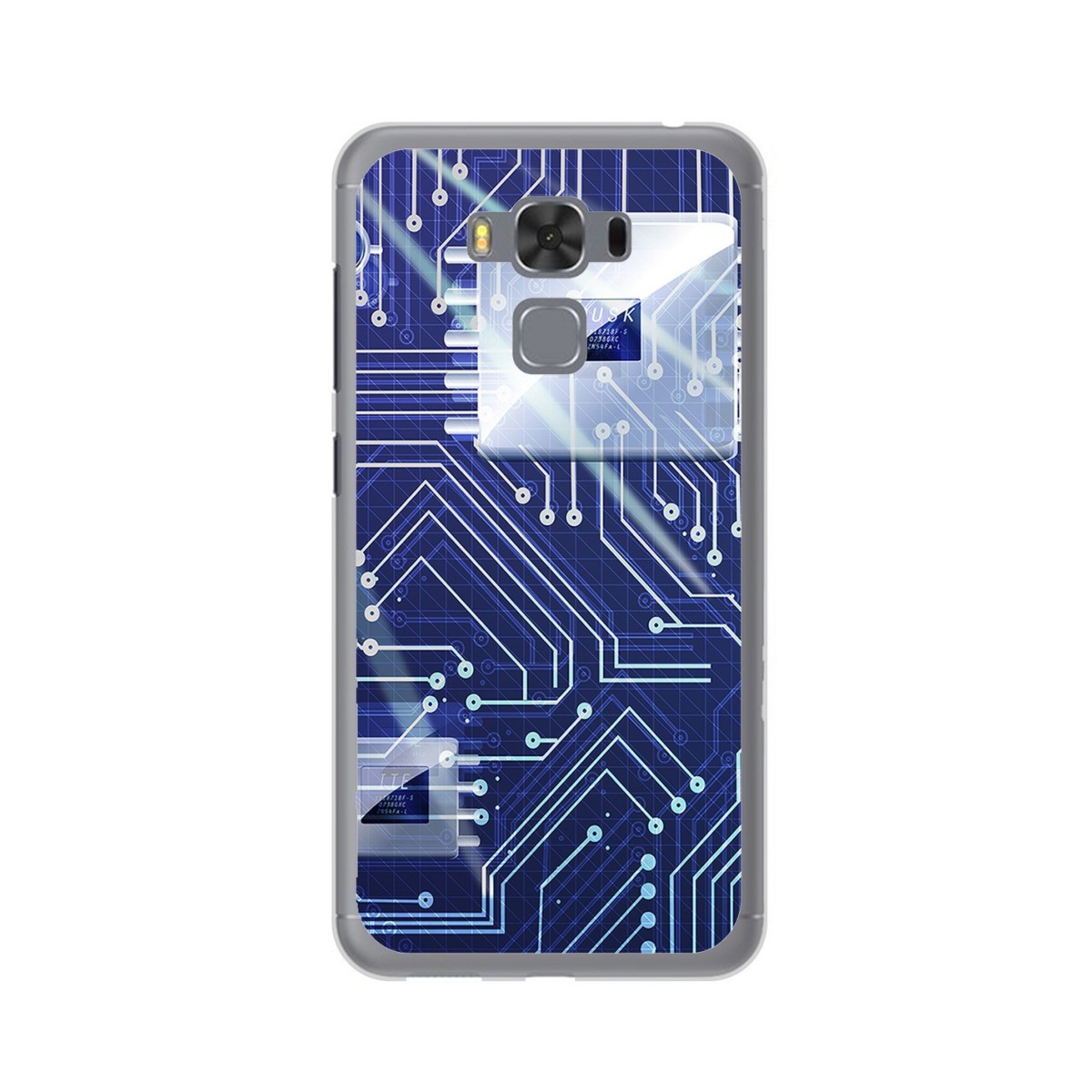 Funda Gel Tpu para Asus Zenfone 3 Max 5.5" Zc553Kl Diseño Circuito Dibujos