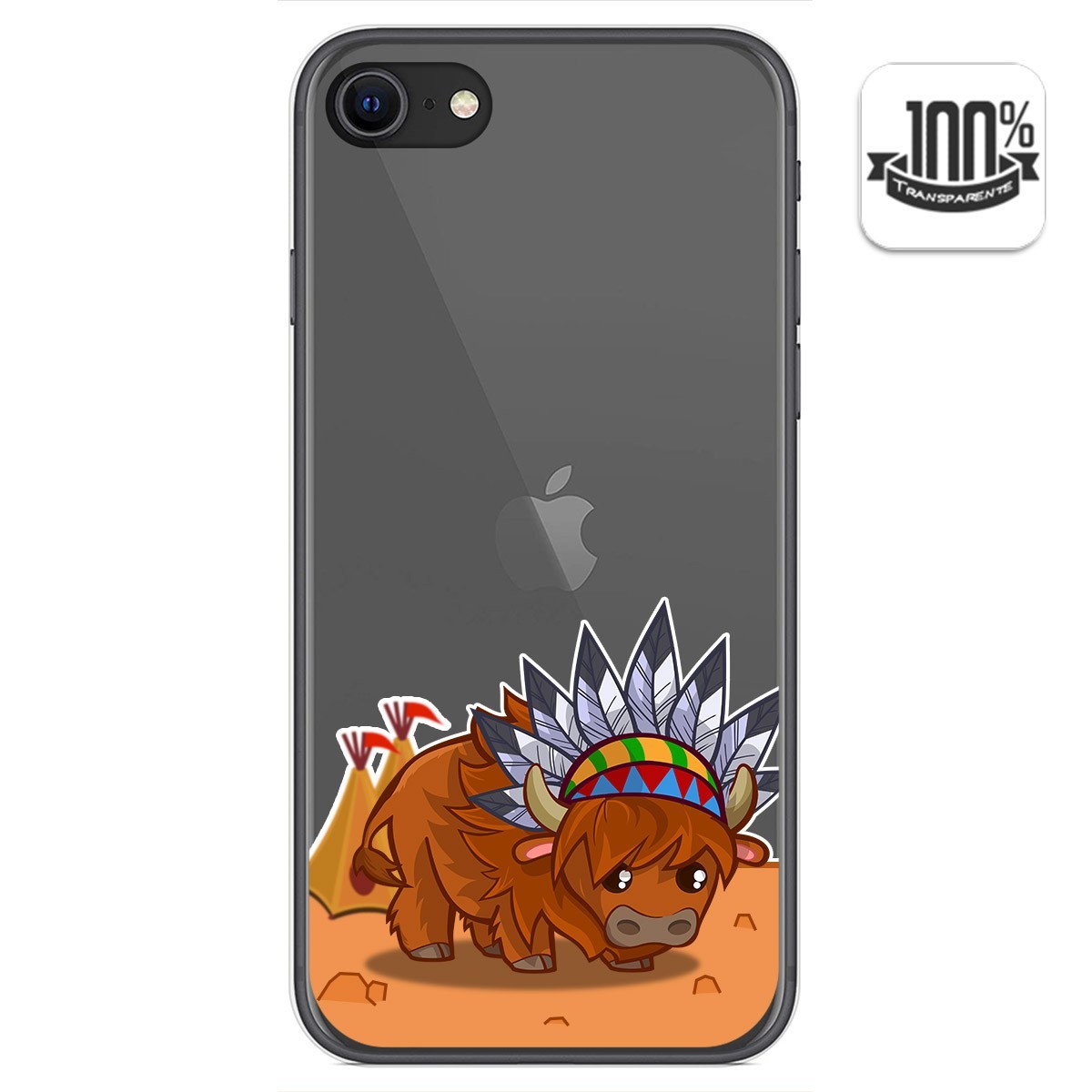 Funda Gel Transparente para Iphone SE 2020 diseño Bufalo Dibujos