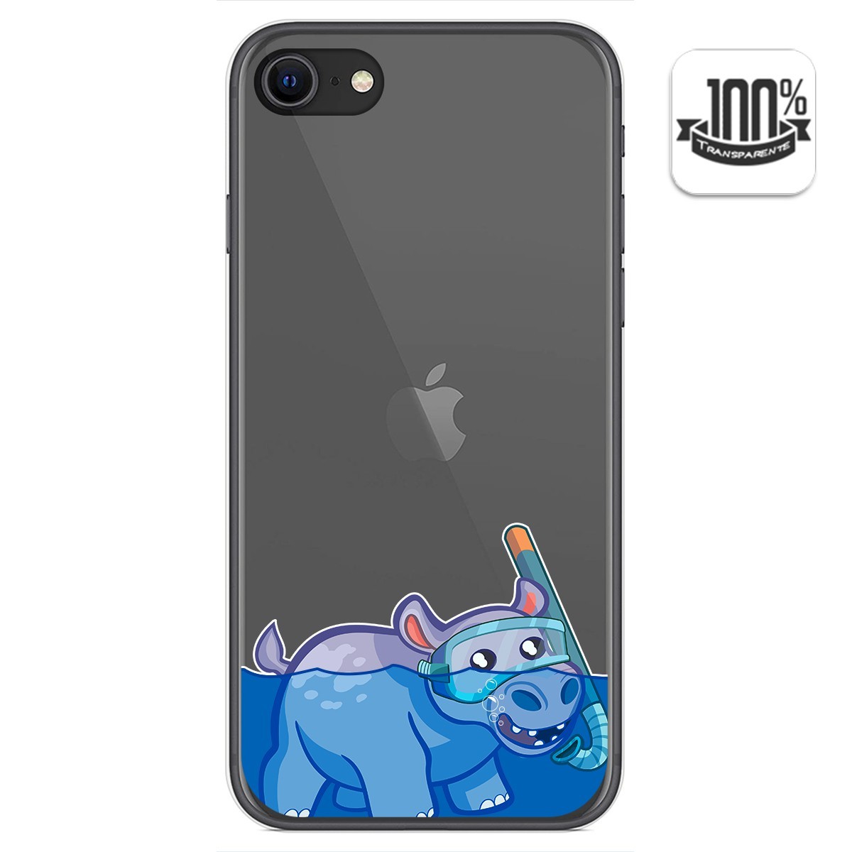 Funda Gel Transparente para Iphone SE 2020 diseño Hipo Dibujos