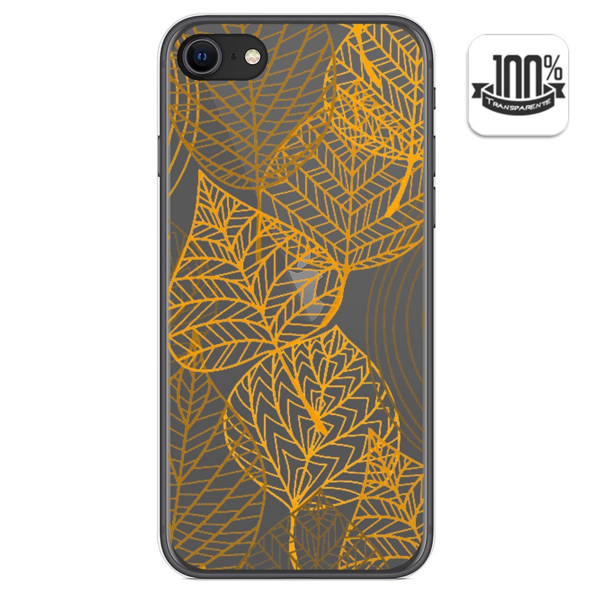 Funda Gel Transparente para Iphone SE 2020 diseño Hojas Dibujos