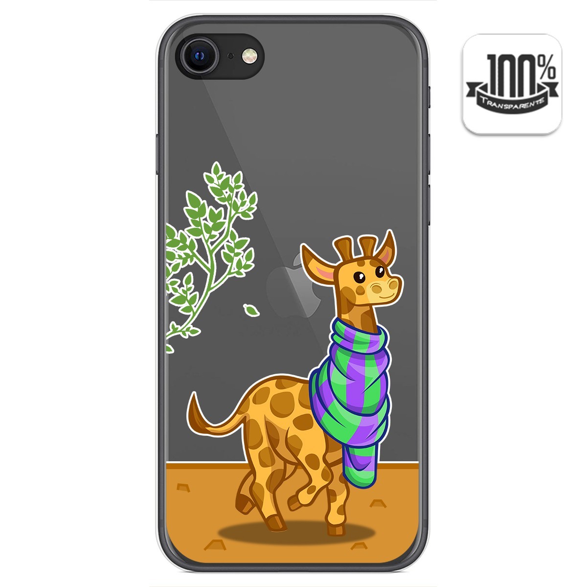 Funda Gel Transparente para Iphone SE 2020 diseño Jirafa Dibujos