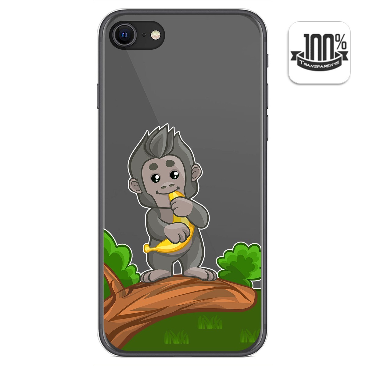 Funda Gel Transparente para Iphone SE 2020 diseño Mono Dibujos