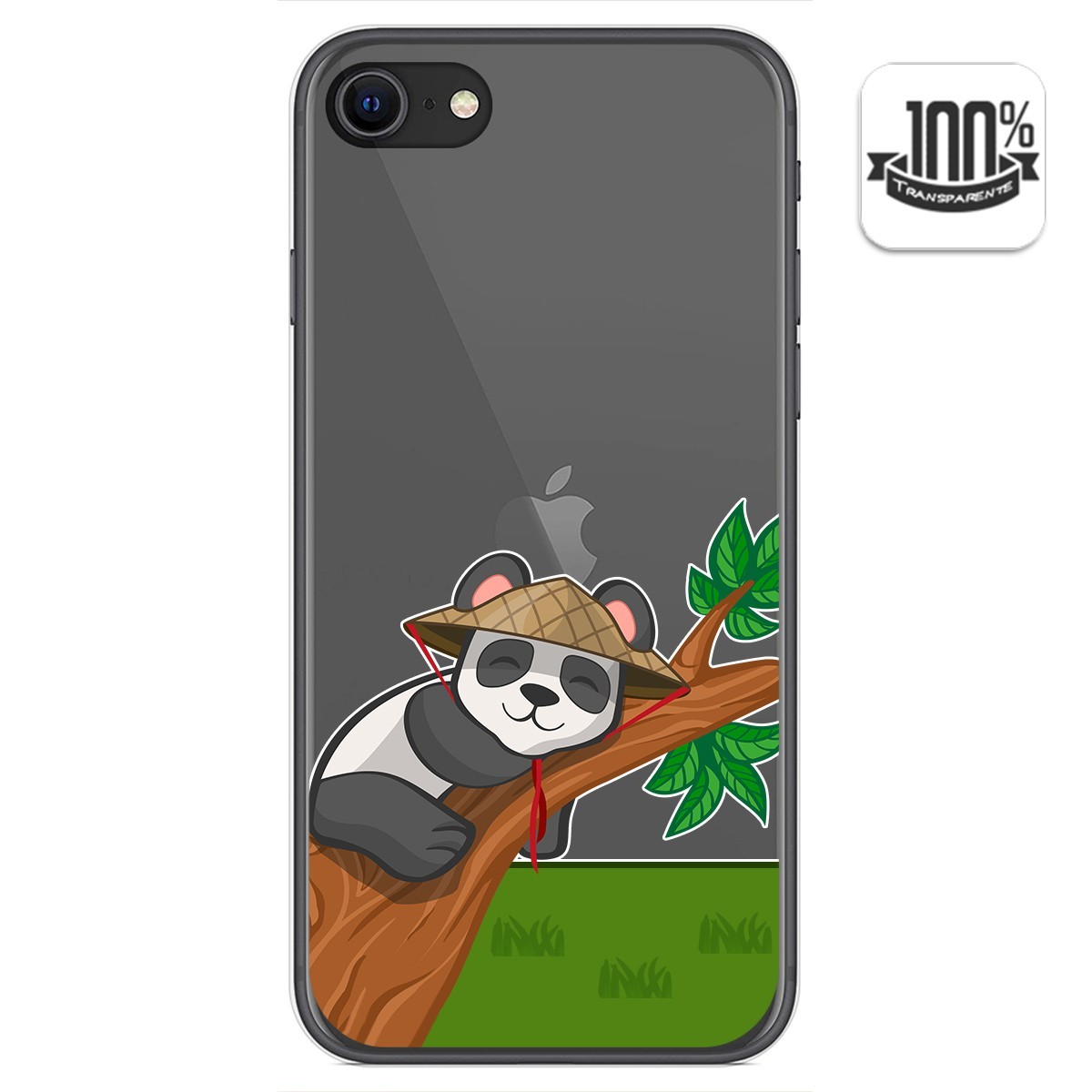 Funda Gel Transparente para Iphone SE 2020 diseño Panda Dibujos